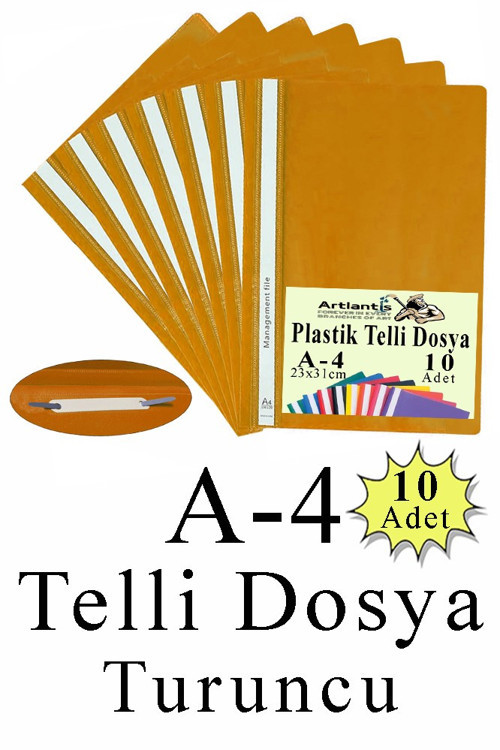 Telli Dosya Plastik A4 10 lu 1 Paket Poşet Dosyalara Uyumlu Ekonomik Kaliteli Şeffaf Kapak Telli Dosya Okul Büro Ofis