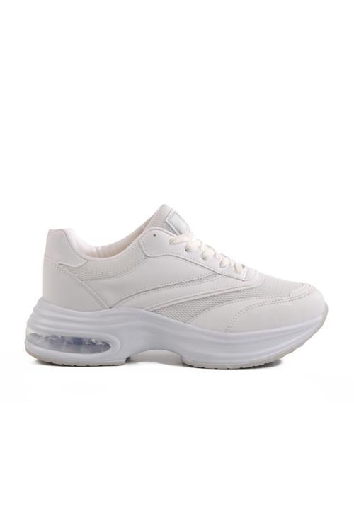 Beyaz Fileli Hafif Air Taban Kadın Spor Ayakkabı 185 G