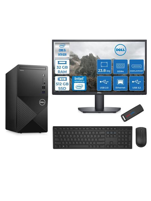 Vostro 3020MT Intel Core I5 14400 32GB 512GB SSD Freedos  23.8 Fhd Monitör Bilgisayar ZTN2042VDT3020MTNF117+ZETTAUSBBELLEK