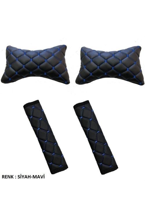 Renault Clio 2 Hb 1999-2008 Arası Emniyet Kemer Konforu+Boyunluk Siyah Mavi