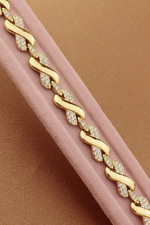 Xuping Bileklik - Vip Sonsuzluk Model Zirkon Taş Xuping Bileklik Gold 17+2 Cm Yeni Sezon