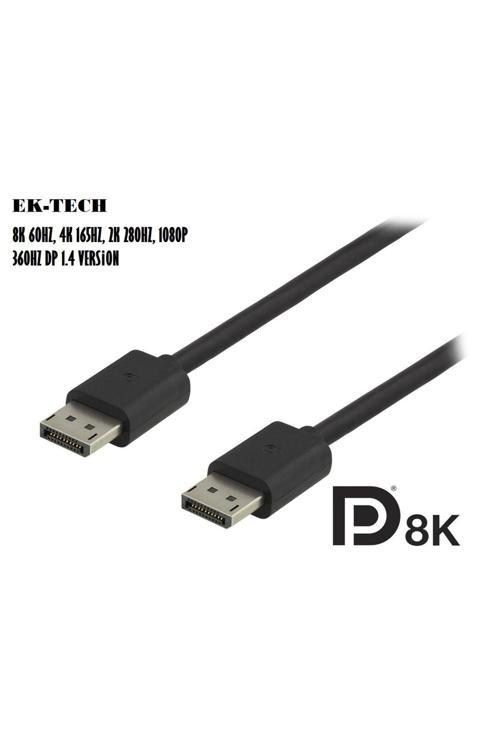 Ek-Tech 1.8M Version 1.4 144/165/180/240/280/360Hz Destekli Displayport Kablo 2K-4K Freesync G-Sync