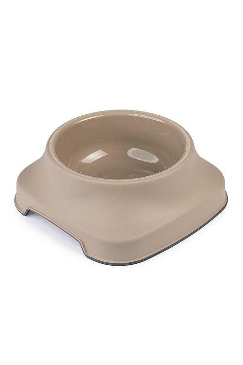 Kedi Köpek Mama Ve Su Kabı 1 Lt Silikon Kaydırmaz Taban Bej