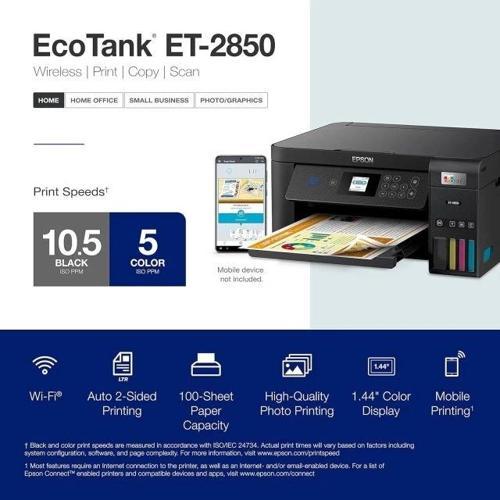 EcoTank ET-2850 Supertank Yazıcı  Black