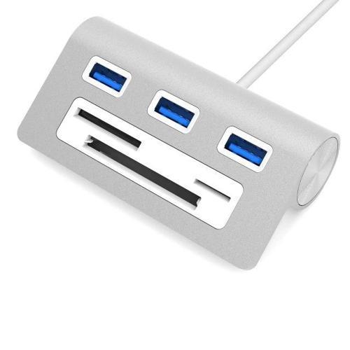 3 Bağlantı Noktalı Alüminyum USB 3.0 Hub ve Çoklu Kart Okuyucu (HB-MACR)