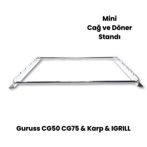 Barbekü Mangal Mini Cağ ve Döner Şiş Standı (Krom Kaplı)