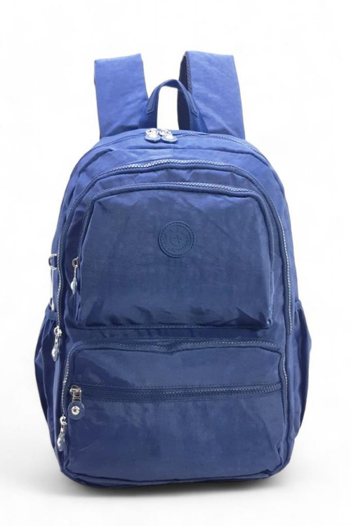 Klinkır Kumaş Lise Ortaokul Üniversite Sırt Çantası Çok Cepli Goril Anahtarlık Hediyeli! 43*30 Cm