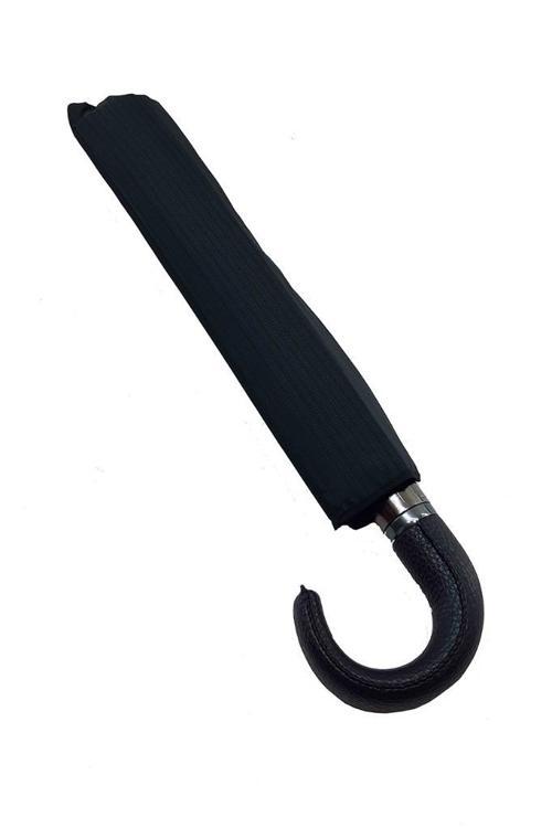 Snotline-April Deri Saplı Erkek Şemsiye Kahverengi Sap Çanta Boy Baston Saplı 100 Cm Çap 45 Cm Boy