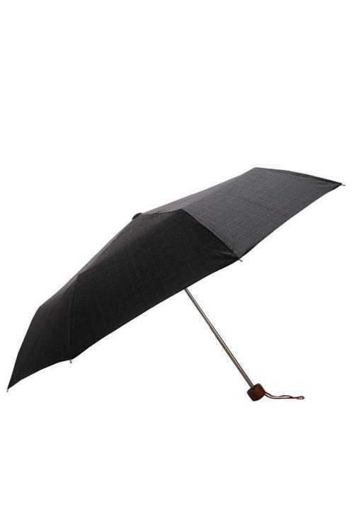 April Lüx Şemsiye Süper Mini Kare Çizgili Füme