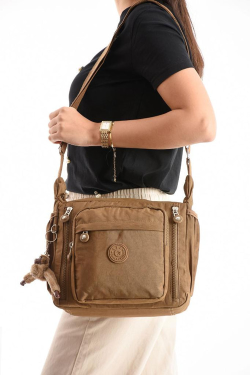 Kadın Postacı Çanta Hafif Klinkır Kumaş 30*27 Cm Çapraz Askılı Omuz Çantası Günlük Kol Çantası