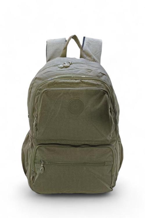 Klinkır Kumaş Lise Ortaokul Üniversite Sırt Çantası Çok Cepli Goril Anahtarlık Hediyeli! 43*30 Cm