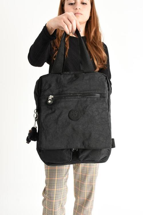 Kapaklı Okul Çantası İster Elde İster Sırt Olarak Rahat Kullanım 35*30 Cm Kadın Sırt Çantası