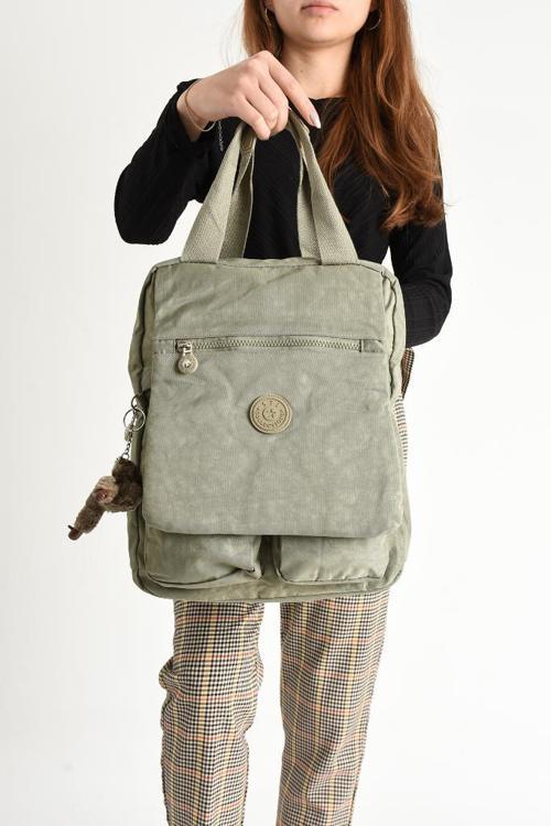 Kapaklı Okul Çantası İster Elde İster Sırt Olarak Rahat Kullanım 35*30 Cm Kadın Sırt Çantası