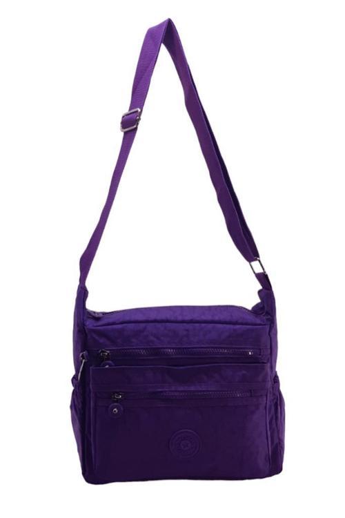 Kadın Postacı Çanta Hafif Klinkır Kumaş Çok Cepli Çapraz Askılı Omuz Çantası 28*25 Cm Günlük Çanta