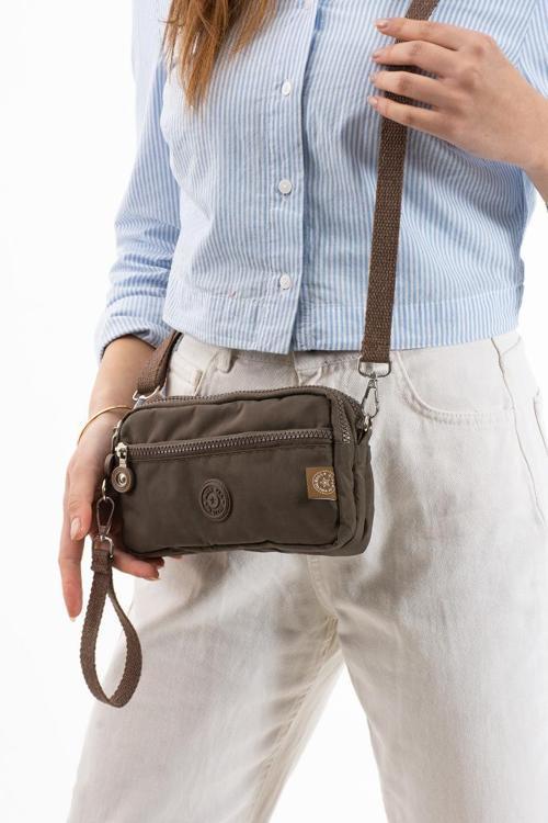 Klinkır Kumaş Mini Çapraz Askılı Kadın Çanta Yağmur Geçirmez El Askılı Çanta 20*10 Cm Mega Bag