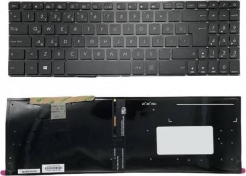 Asus N580VD Uyumlu Notebook Klavyesi - Siyah - TR - Backlit