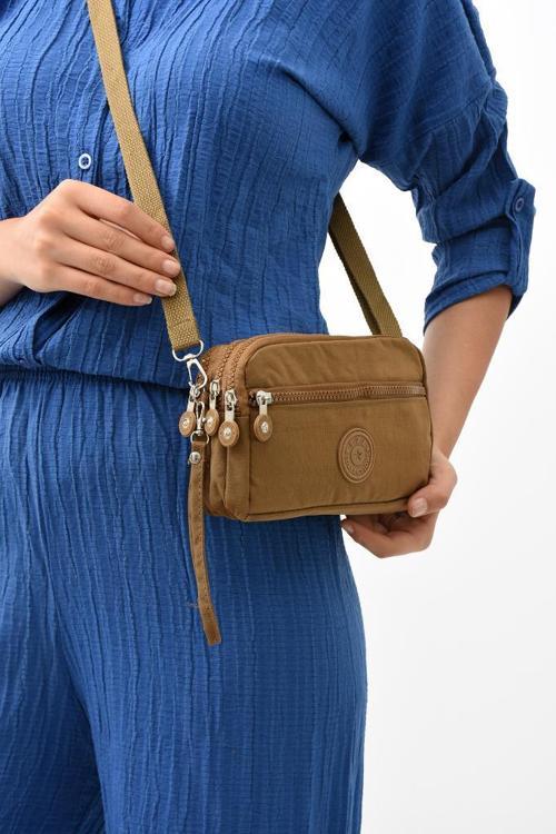 Klinkır Kumaş Mini Çapraz Askılı Kadın Çanta 571 Collection Yağmur Geçirmez El Çantası 20*10 Cm 