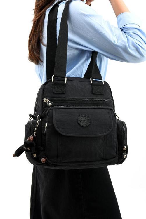 Omuz Çantası Çapraz Uzun Askılı Çok Cepli 30*25 Cm Yağmur Geçirmez İçi Astarlı Klinkır Kumaş