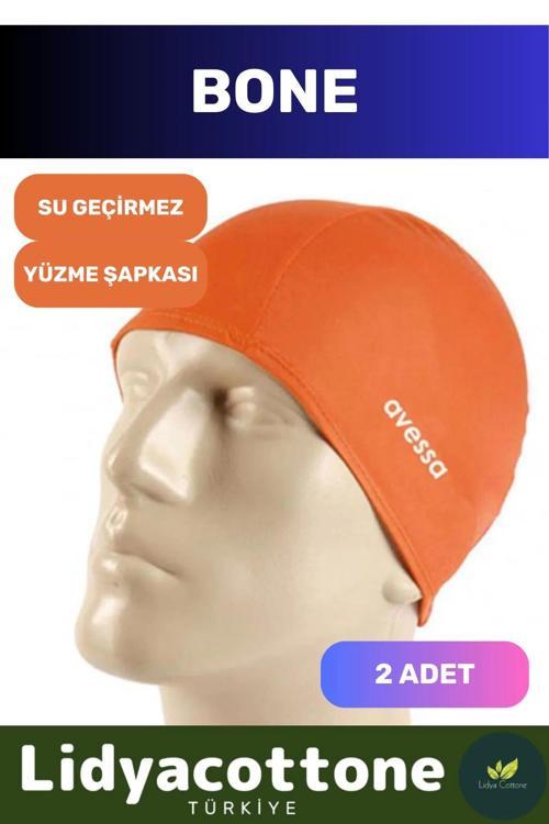 Likralı Silikon Havuz Ve Deniz Yüzücü Deniz Havuz Bonesi Su Geçirmez Yüzme Şapkası 2'li Set