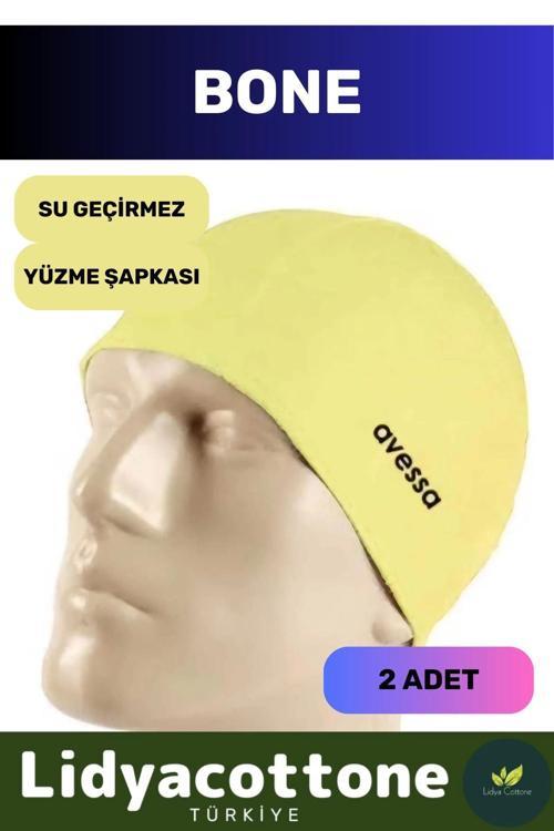 Likralı Silikon Havuz Ve Deniz Yüzücü Deniz Havuz Bonesi Su Geçirmez Yüzme Şapkası 2'li Set