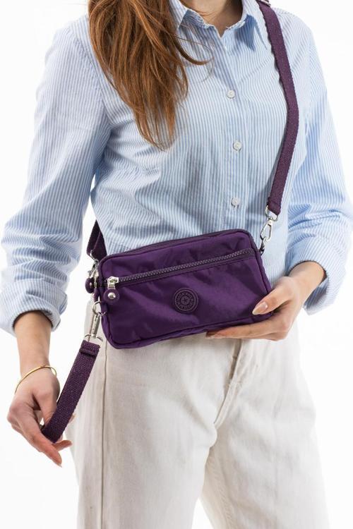 Klinkır Kumaş Mini Çapraz Askılı Kadın Çanta Yağmur Geçirmez El Askılı Çanta 20*10 Cm Mega Bag