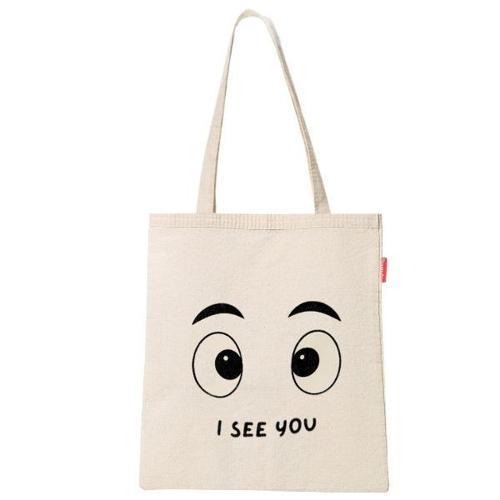 I See You Baskılı Bez Çanta