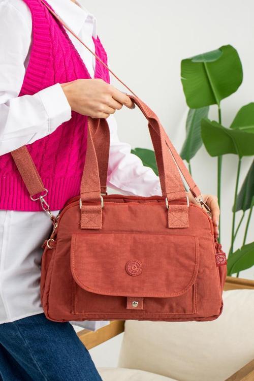 Klinkır Omuz Çantası Çok Cepli Hafif Kumaş Çapraz Postacı Çanta 30*25 Cm Günlük Kullanıma Uygun