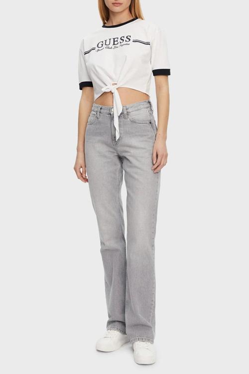 Kadın Beyaz Bağlamalı Tişört