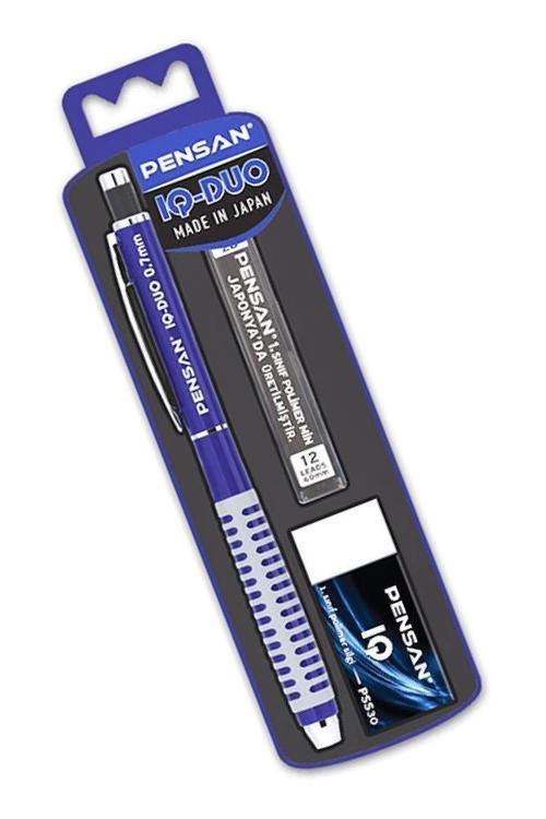 Iq-duo 0.7 Uçlu Kalem Seti 1 Paket Pensan Iq Duo Versatil Kalem Seti Silgi ve Uç Hediyeli Metal Mekanizmalı