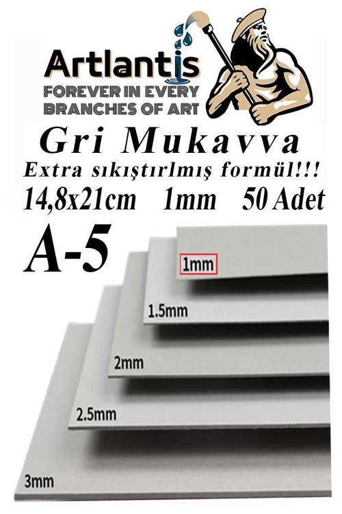 A5 Mukavva Gri 1.0mm 50 Adet 1 Paket 14,8x21 cm A-5 Mukavva 1,0 mm Kalınlığında A-5 Mukavva