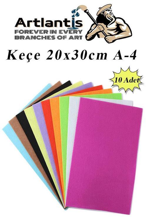 Keçe 10 Renk A4 20x30 cm 1 Paket Keçe 10 lu Okul Kreş Okul Öncesi Etkinlik Hobi
