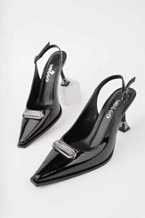 HEELS Arkası Açık Toka Detaylı Günlük Klasik Topuklu Kadın Stiletto Ayakkabı