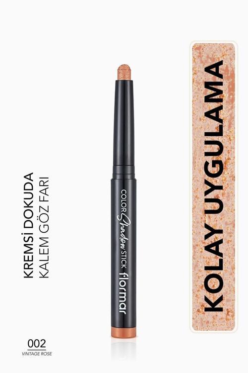 Suya Dayanıklı Işıltılı Kalem Far -Color Shadow Stick- 002 Vintage Rose-8682536039420