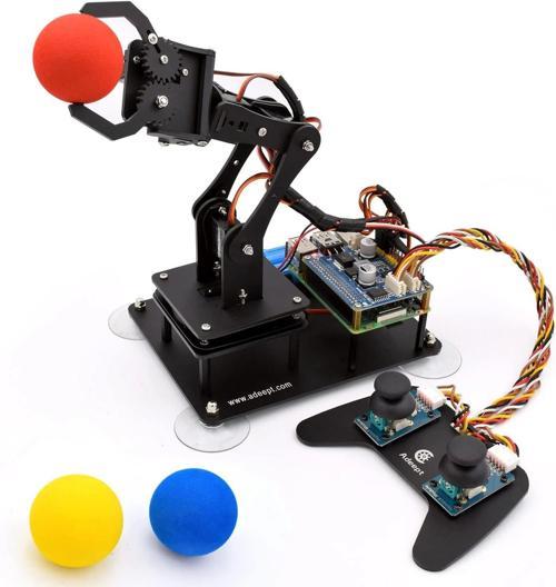 5-DOF Robotik Kol Kiti - Raspberry Pi ile Uyumlu - Siyah