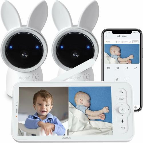 ARENTI Video Bebek Monitörü, İki adet 2K Ultra HD'li Ses Monitörü
