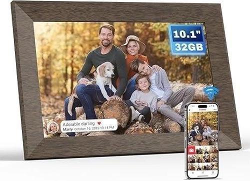 10.1 Inc WiFi Fotoğraf Çerçevesi 32 GB, 1280x800 IPS -Kahverengi