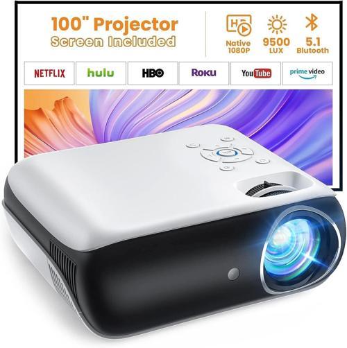 1080P 9500L Taşınabilir Dış Mekan Bluetooth Film Projektörü -100 Inc