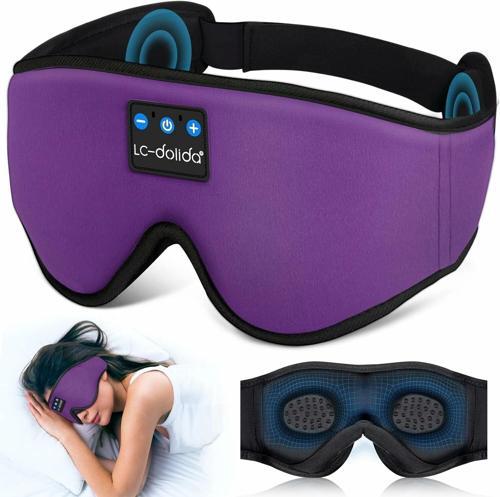 3D Uyku Maskesi - Bluetooth Kablosuz Müzik - Menekşe