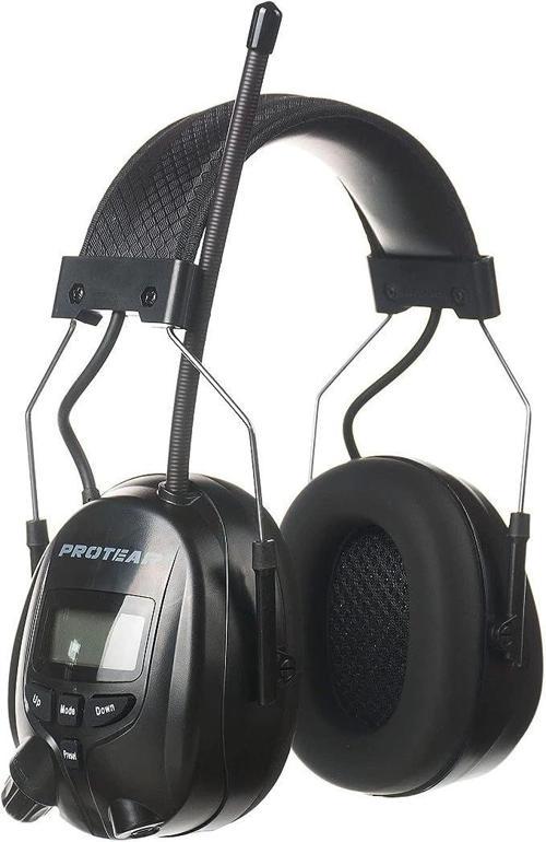 Bluetooth AM FM Radyo Kulaklıklar, 25dB Kulak Koruma - Siyah