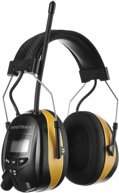 Dijital AM FM Radyo Kulaklıklar, 25dB Kulak Koruma - Sarı