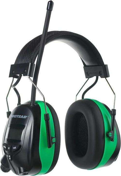 Dijital AM FM Radyo Kulaklıklar, 25dB Kulak Koruma - Yeşil