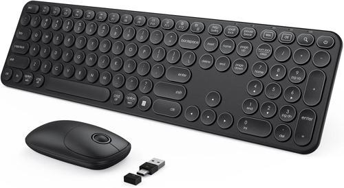 Kablosuz Klavye ve Mouse, USB ve Type-C - Siyah