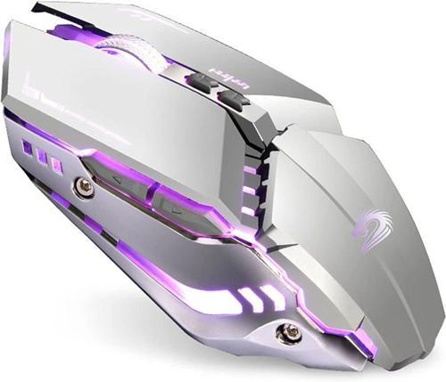 T12 Kablosuz Oyun Mouse Şarj Edilebilir, 2.4G Sessiz Optik - Gümüş