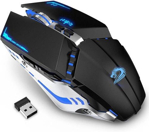 T12 Kablosuz Oyun Mouse Şarj Edilebilir, 2.4G Sessiz Optik - Siyah
