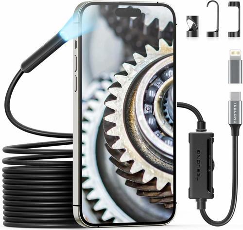 1080P HD Boroskop Muayene Kamerası - 8 LED Işıklı - 5m Kablo - 8.5mm