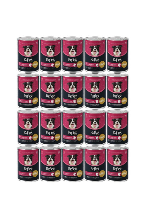 Plus Kuzu ve Tatlı Patates Et Parçacıklı Soslu Köpek Konservesi 400 Gr*20 Adet