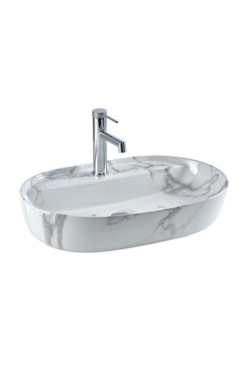 Tezgahüstü Lavabo (Mermer Beyaz) E-2114M1