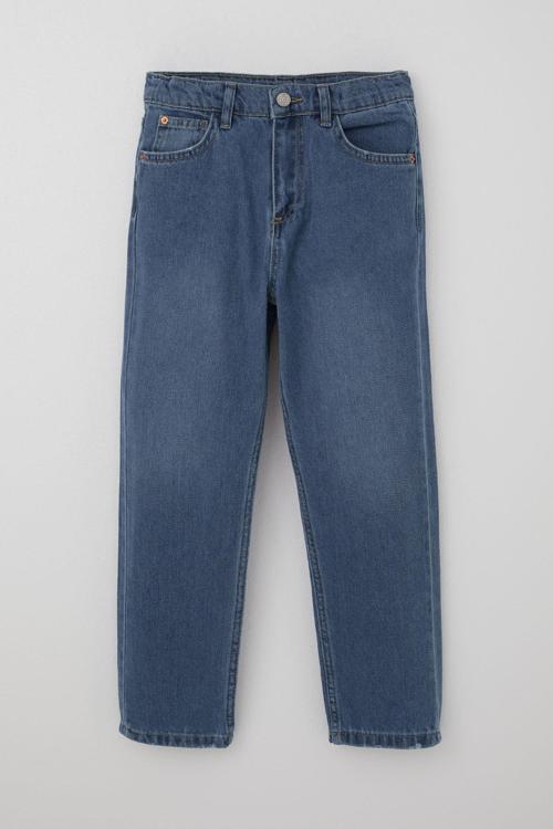 Kız Çocuk Kot Pantalon Cepli 5-14 Yaş, Mavi