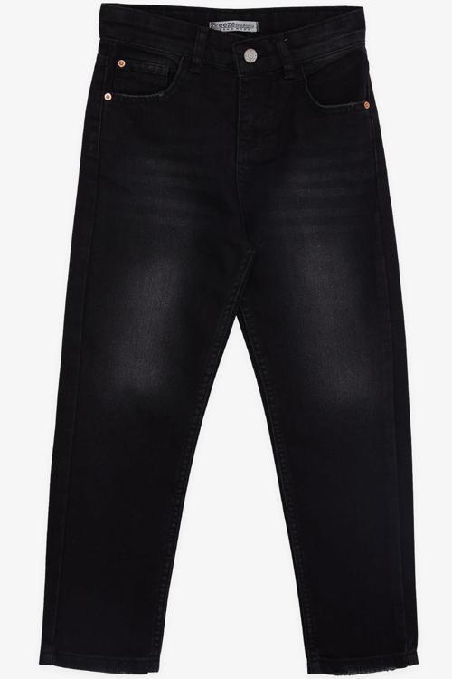 Kız Çocuk Kot Pantalon Cepli 10-14 Yaş, Siyah