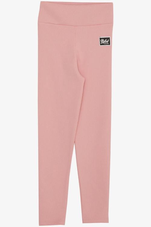 Kız Çocuk Tayt Yazılı Arma Baskılı 8-14 Yaş, Pembe